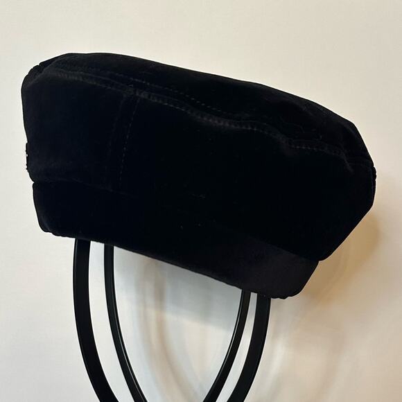 Maison Michel Paris New Billy Black Velvet Beret size M 58 cm Designer Hat